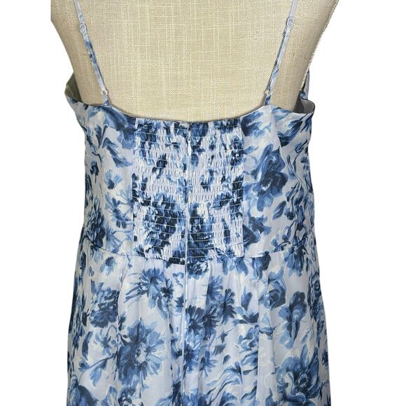 NWT Abercrombie & Fitch Camille Midi Dress Women's XL Blue Floral Cottagecore - Picture 8 of 13